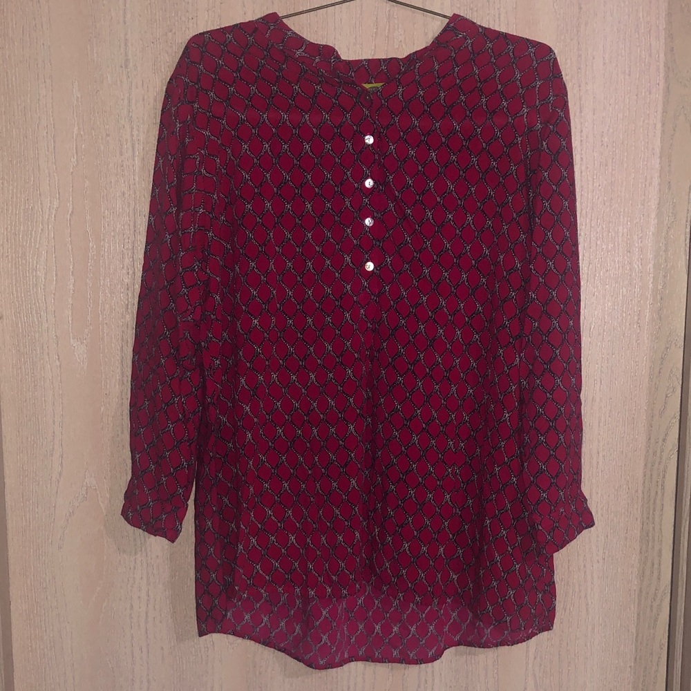 Rock Flower Paper RedishPink Patterned High Low XL